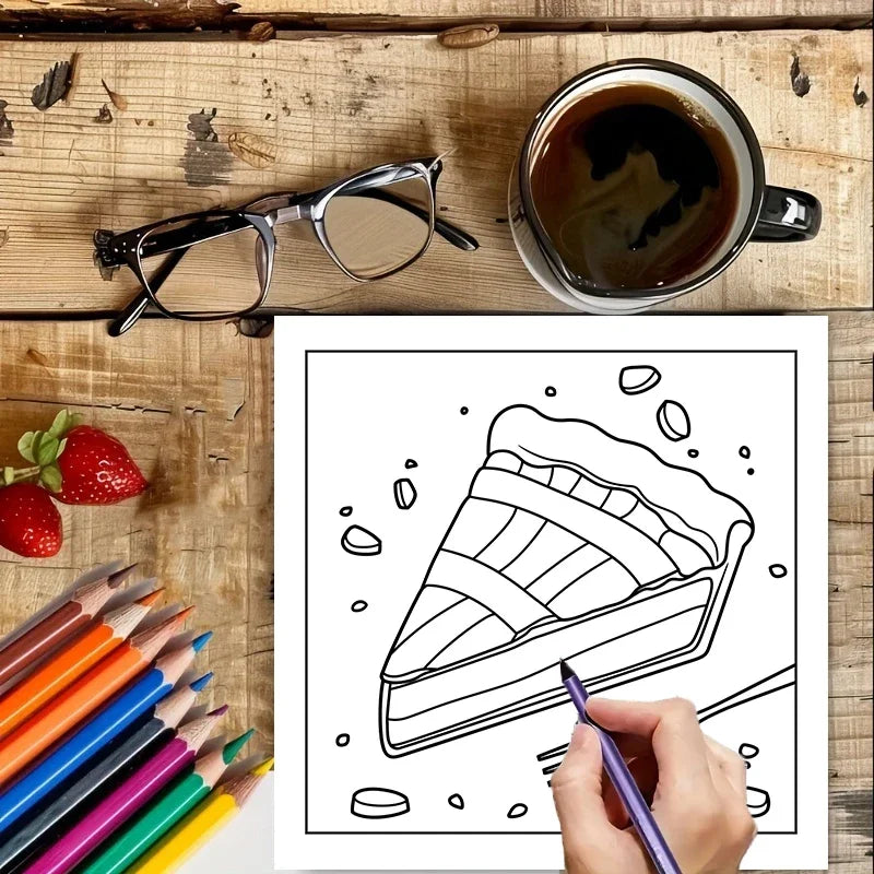 Sweet Treats Coloring Book for Adult Colouring Book, Birthday Day Gift, Back to School Supplies, Adults Cute Drawing Book