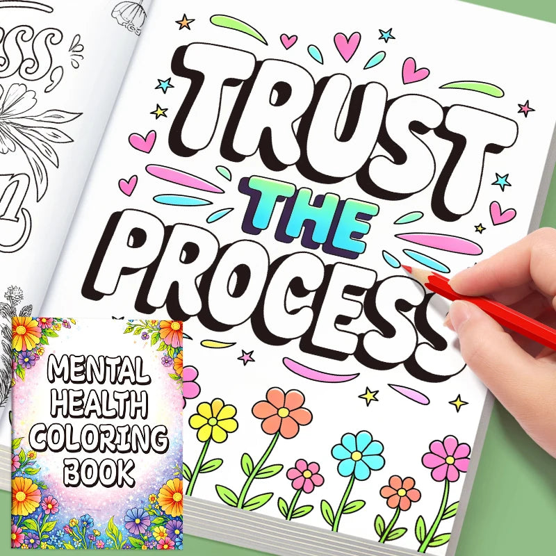 Inspirational Drawing Book, Creative Stress-Relief Doodle Book, Adult Mental Health Coloring Book, 32 Pages of High-Definition Pages, 32 Motivational Phrases, Boost Your Morale, Doodle Drawing, Coloring Book