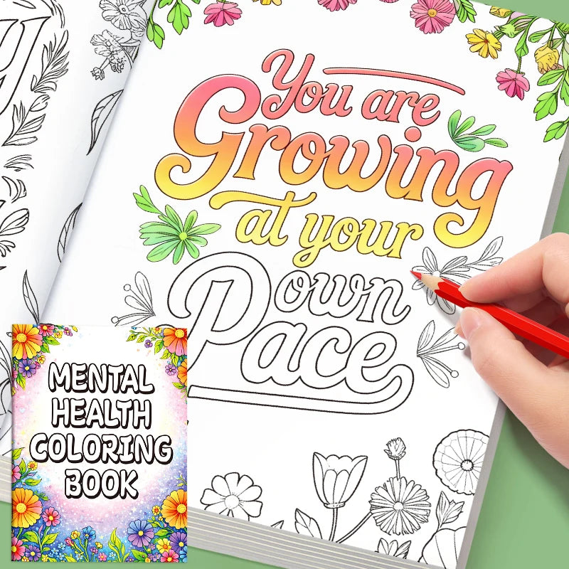 Inspirational Drawing Book, Creative Stress-Relief Doodle Book, Adult Mental Health Coloring Book, 32 Pages of High-Definition Pages, 32 Motivational Phrases, Boost Your Morale, Doodle Drawing, Coloring Book
