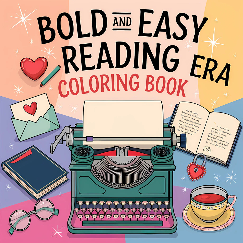 Easy Reading Era Coloring Book for Adult Colouring Book, Birthday Day Gift, Back to School Supplies, Adults Cute Drawing Book