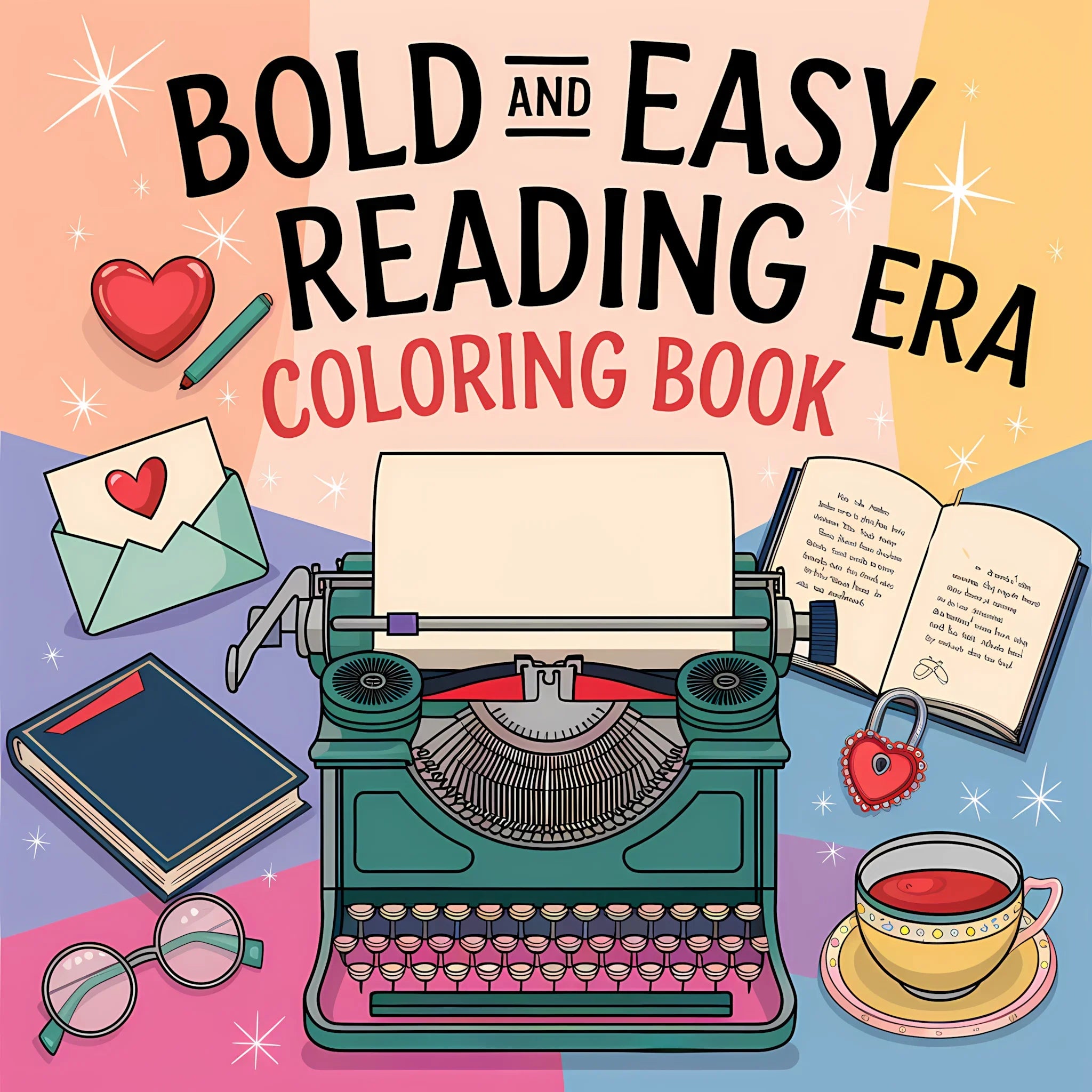 Easy Reading Era Coloring Book for Adult Colouring Book, Birthday Day Gift, Back to School Supplies, Adults Cute Drawing Book