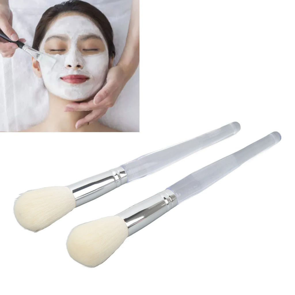 2 Pack Face Mask Brush Applicator Clear Handle Cosmetics Beauty Tools Clay Mud Mask Applicator Brush Soft Brush Hair