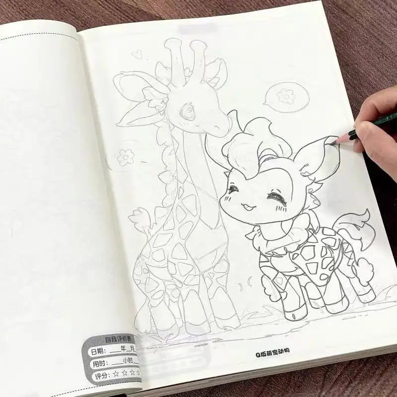Cute Animals Manga Tracing & Drawing Book 48 Pages Beginner-Friendly Cartoon Sketching Workbook with Coloring Reference Guide