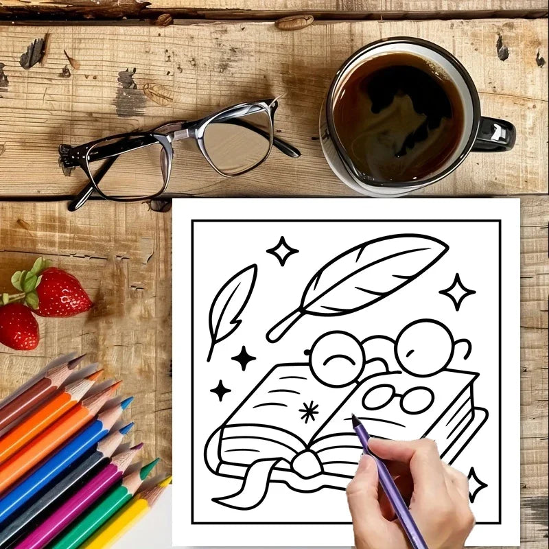 Easy Witchy Vibes Coloring Book for Adult Colouring Book, Birthday Day Gift, Back to School Supplies, Adults Cute Drawing Book