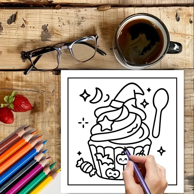 Easy Witchy Vibes Coloring Book for Adult Colouring Book, Birthday Day Gift, Back to School Supplies, Adults Cute Drawing Book