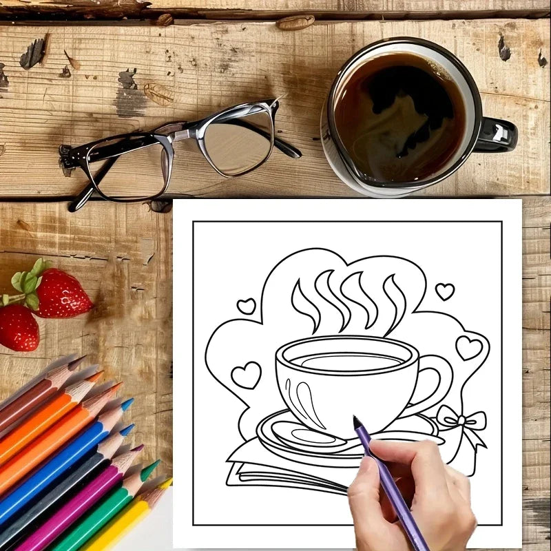 Easy Reading Era Coloring Book for Adult Colouring Book, Birthday Day Gift, Back to School Supplies, Adults Cute Drawing Book