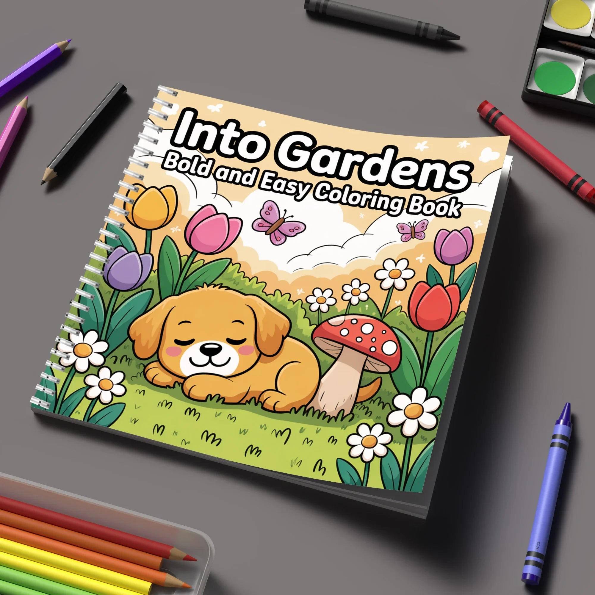 Into Gardens Bold-easy Patterns Coloring Book for Adults Cute Drawing Book Perfect Gift for Birthday Back to School Art Supplies