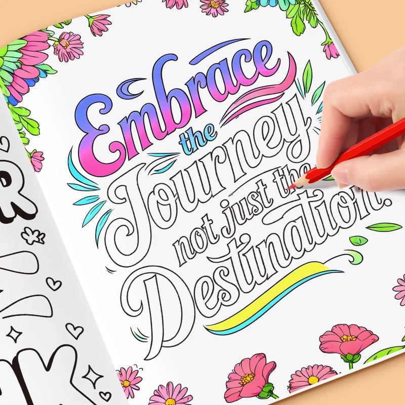 Inspirational Drawing Book, Creative Stress-Relief Doodle Book, Adult Mental Health Coloring Book, 32 Pages of High-Definition Pages, 32 Motivational Phrases, Boost Your Morale, Doodle Drawing, Coloring Book
