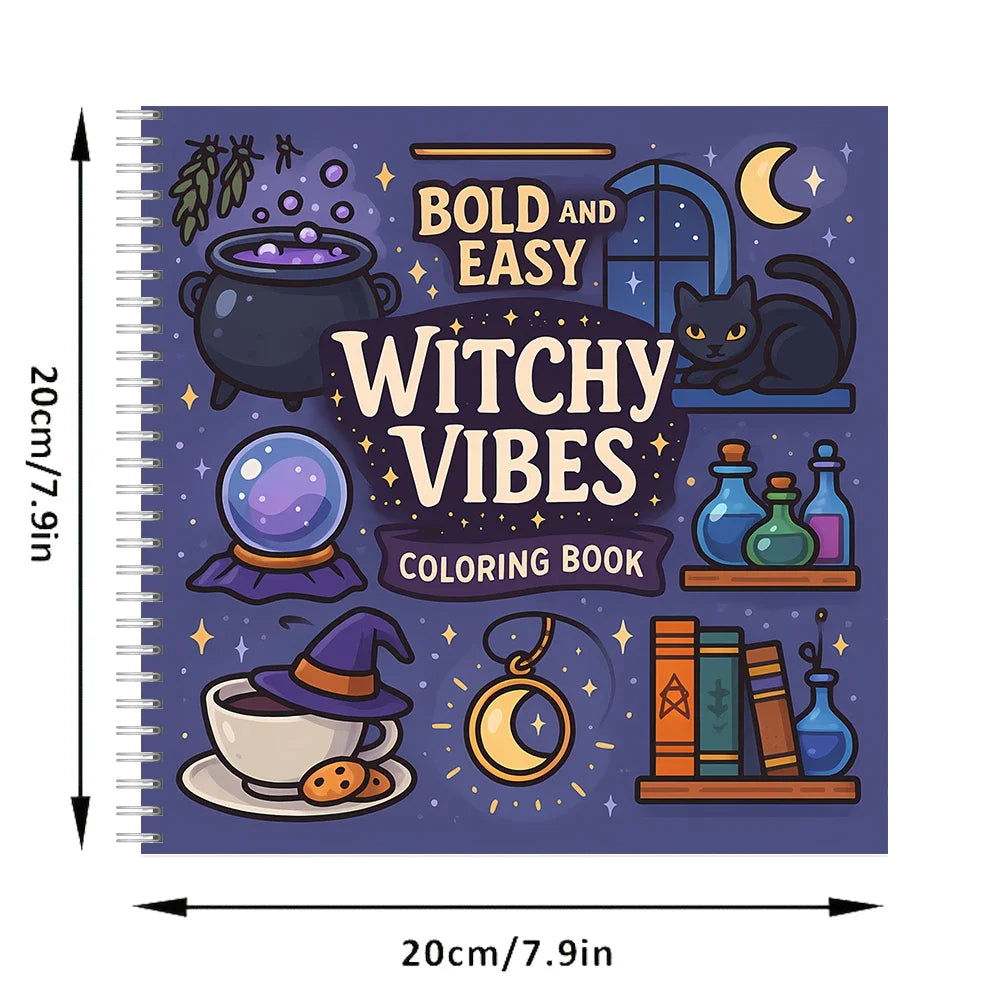 Easy Witchy Vibes Coloring Book for Adult Colouring Book, Birthday Day Gift, Back to School Supplies, Adults Cute Drawing Book