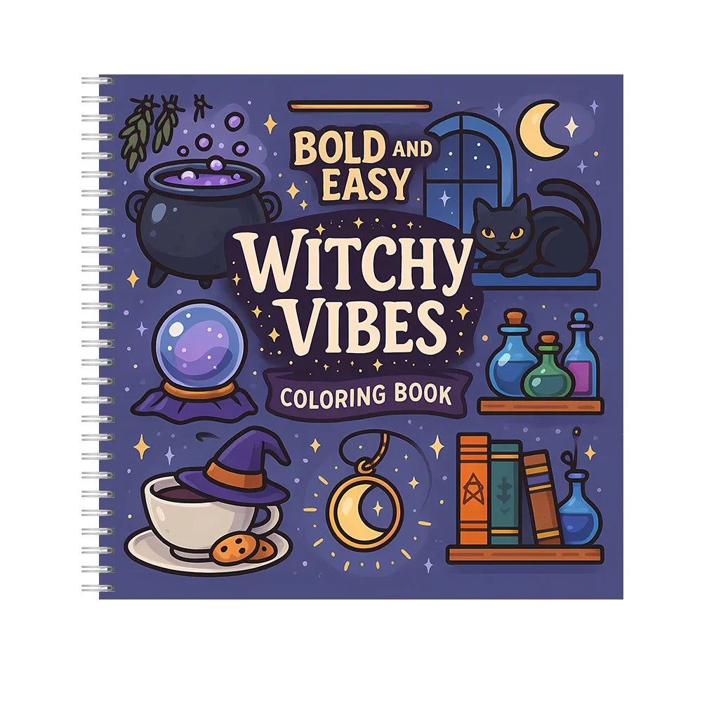 Easy Witchy Vibes Coloring Book for Adult Colouring Book, Birthday Day Gift, Back to School Supplies, Adults Cute Drawing Book