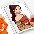 Girl's Fun Picture Album K-POP 32 Page Fun Coloring Book, Super Cool Girl Characters, Celebrity Album, Interactive Coloring Book