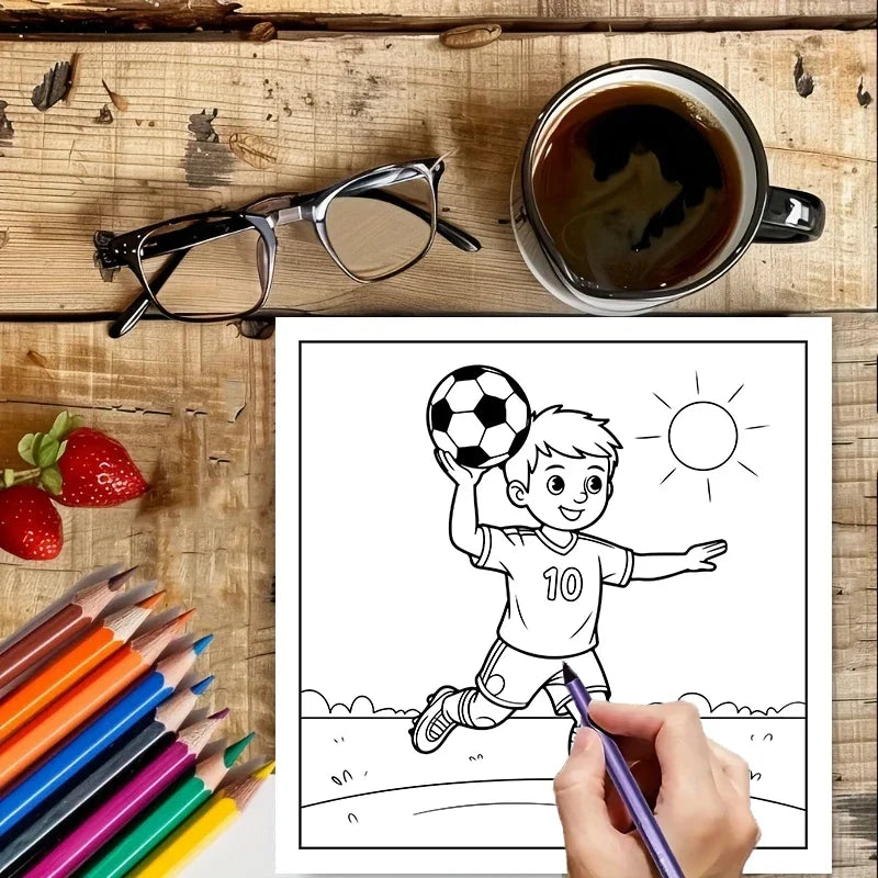Easy Soccer Bold-easy Patterns Coloring Book for Adults Cute Drawing Book Perfect Gift for Birthday Back to School Art Supplies