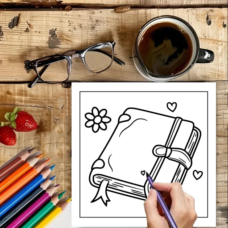 Easy Reading Era Coloring Book for Adult Colouring Book, Birthday Day Gift, Back to School Supplies, Adults Cute Drawing Book