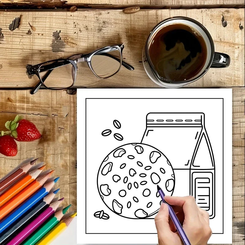 Sweet Treats Coloring Book for Adult Colouring Book, Birthday Day Gift, Back to School Supplies, Adults Cute Drawing Book